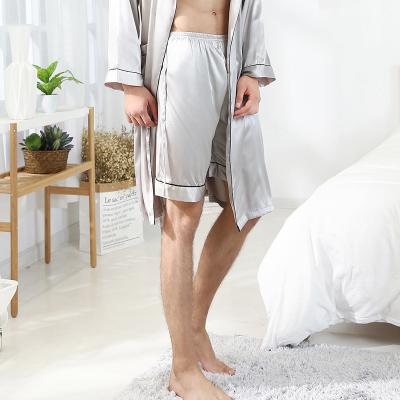 China QUICK DRY ice silk shorts men's pajamas summer loose home men's pajamas simple men's clothing men's wholesale for sale