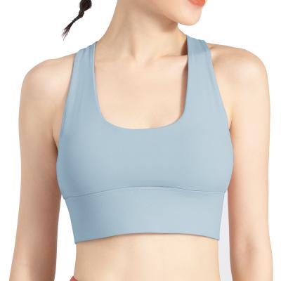 China Beautiful Breathable High Intensity Shockproof Running Top Fitness Spandex Sports Yoga Back Bra for sale