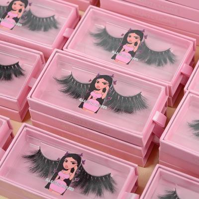 China Wholesale Natural Luxury Long Silk Lashes 3d False Mink Eyelashes Private Label Seller 5D Lashes With Customized Packaging Box for sale