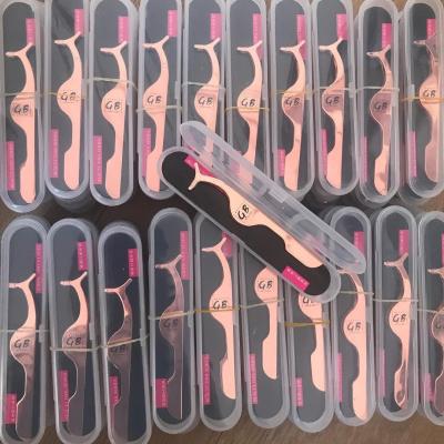 China Private Stainless Steel Eyelash Tools Stainless Steel Logo Eyelash Tweezers and Eyelash Applicator for sale