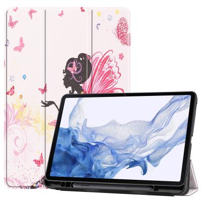 China For Samsung Galaxy Tab S8 2022 X700 X706 TPU Samsung Galaxy Tab S8 11 inch SM-X700 SM-X706 Tablet Cases With Sleep/Wake Function Triple Wheel Back Cover for sale