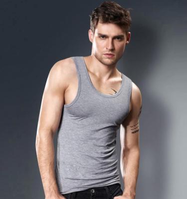 China Wholesale custom made cotton anti-pilling gym men's tank top for sale