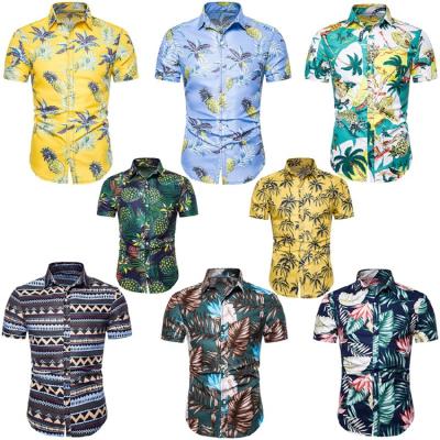 China Summer Men's Hawaiian Shirt Pattern Anti-Pilling Beach Anti-Pilling Short Sleeve T-Shirt Homm for sale