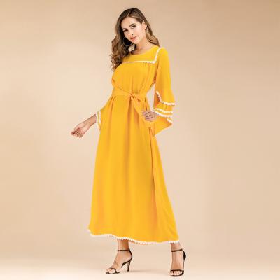 China Viable Fashionable Yellow Casual Dress For Women Long Dresses 2021 Casual for sale