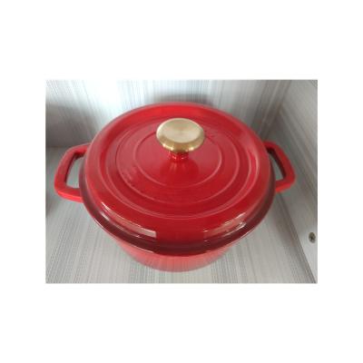 China Sustainable Top Selling Red Color Round Enamel Cast Iron Cookware for sale