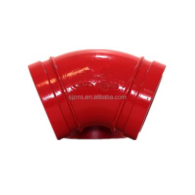 China Fire Protection Grooved Pipe And Elbow Flange Fitting Adapter Used In Fire Pipe Iron Protector Equal for sale