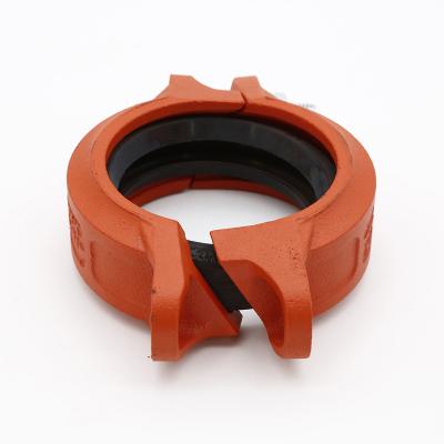 China Pipe Fitting Fire Protection Splined Flange Flexible Malleable Iron Rigid Coupling For Fire Sprinkler Installation for sale