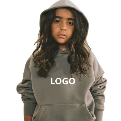 China Anti-Shrink Custom Kids Sage Green Basics Dread of God Unisex Woolen Boys' Wear Hoodie and Sweatshirt for sale