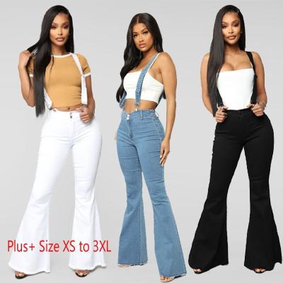 China European and American women's viable jeans fashion slim suspenders new slim diet women's pants OEM flared trousers for sale