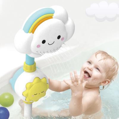 China Bath Toy Baby Bathroom Electric Flower Shower Toy Plastic Water Fountain Toy Flower Shower for sale