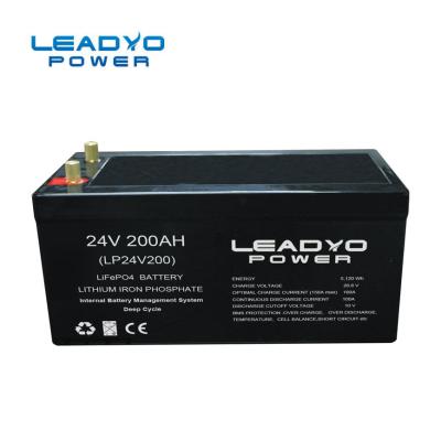 China Smart LiFePO4 Deep Cycle Battery Pack 24V 200Ah wiederaufladbare Lithiumbatterie zu verkaufen