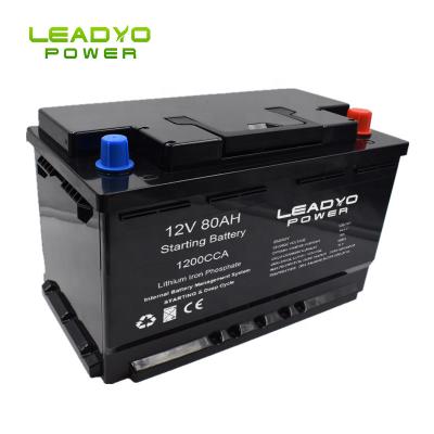 Κίνα αρχική μπαταρία λίθιου 12V 80Ah 1200CCA για το αυτοκινητικό ναυτικό αυτοκινήτων προς πώληση