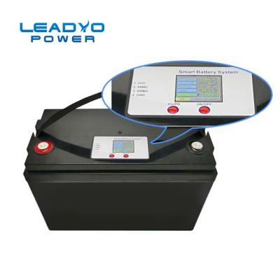 China Baterías profundas elegantes del ciclo Lifepo4 de la ión de litio rv Marine Battery 12v 100Ah de la exhibición del LCD con la situación de la batería del monitor en venta