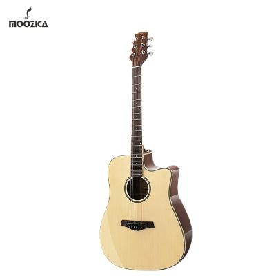 China Acustic MOOZICA Guitar Carved 41 Inch Fir Sapele Men's Veneer Guitar and Women Beginners Entry Wood Veneer Guitar Can Wholesale for sale