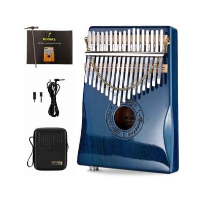 China Factory Design 17 Keys Exquisite Musical Instruments Kalimba Mini Kalimba Solid Wood Blue Piano for sale