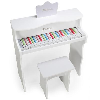 China 49 Keys Digital Piano Exquisite White Multifunctional Keyboard Kids Grand Piano Solid Wood Musical Instrument for sale