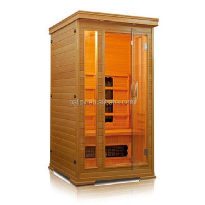 China Mini Computer Control Panel Luxury Cheapest Wooden Home 2-6 Person Dry Far Infrared Steam Sauna Room for sale