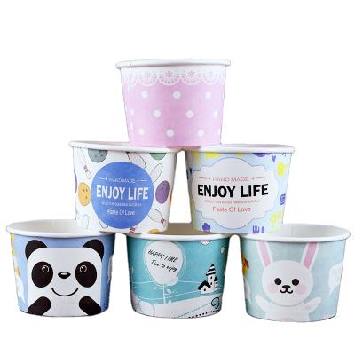 China Disposable Eco Friendly Custom Printing Disposable Paper Cups Ice Cream Paper Bowl for sale