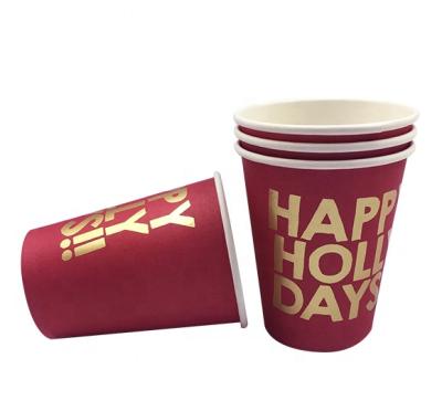 China Disposable Ningbo Customized 12oz Double Wall Disposable Biodegradable Paper Coffee Cups With Logo for sale