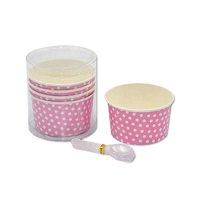 China Custom handmade eco 8oz single wall biodegradable printed paper cup for ice cream for sale