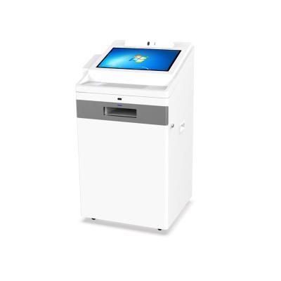 China Metal 21.5 Inch Touch Screen Stand Self Service A4 High Quality Printer Kiosk for sale