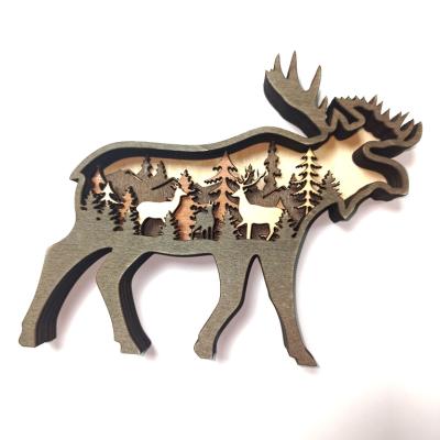 China Eco-friendly Antique Creative Forest Christmas Table Decoration Animal Elk Ornaments for sale