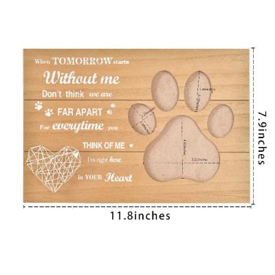 China Keepsake Home Wooden Sympathy Decoration Memorial Picture Frame With Pet Pawprint for sale