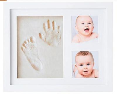 China Eco-friendly newborn baby first year handprint and footprint photo frame for sale