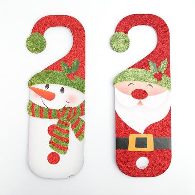 China Eco-friendly Funny Hotel Christmas Decorative Wooden Snowman Door Hanger for sale