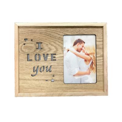 China Home Decoration Wooden Led Light Photo Frame With I Love You for sale