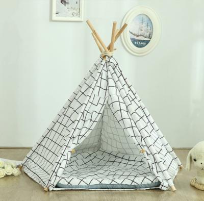 China Durable Washable Pet Tent Dog Teepee Tent Stylish Pet Cooling Products Indoor Outdoor Bed Pet Dog Tent for sale