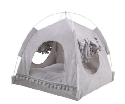 China Cooling Fashion Hot Sale Summer Winter Pet Teepee Tent Foldable Bed Dog Cat House Tents for sale