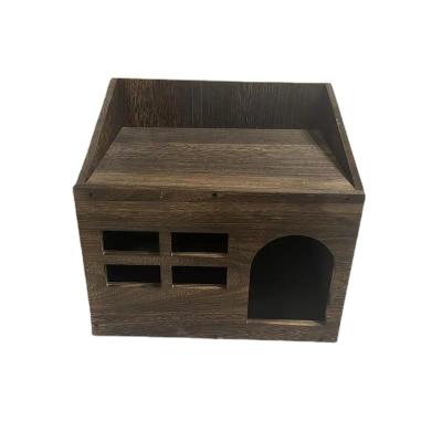 China Sustainable Hot Selling Custom Made Indoor Solid Wood Pet Cat Kennels for sale