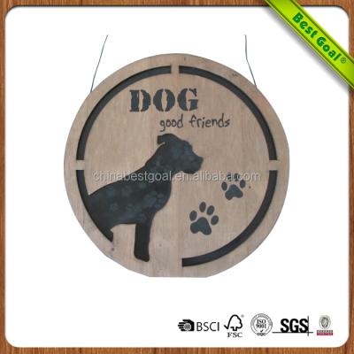 China China Dog Pattern Wall Decor Wooden Plaque for sale