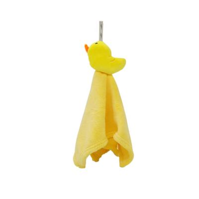 China Eco Duck Velvet Fabric Towel Soft Yellow High Quality Sustainable Baby Towel Organic Towel for sale