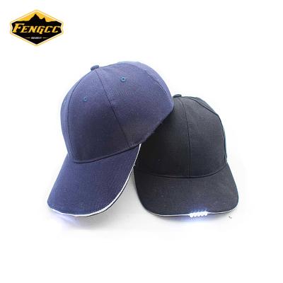 China breathable & Waterproof 100% Cotton Custom Brushed Plain White Led Lightweight Baseball Cap for sale