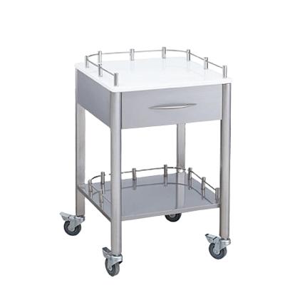 China Dental Equipment Minimalist Stainless Steel 1-Drawers Mobile Medical Dental Cabinet Trolley for sale