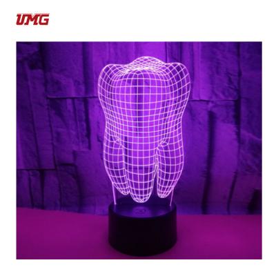 China New Fantasy 3D Dental Regional Creative Black Touch Tooth Lamp For Decoration for sale