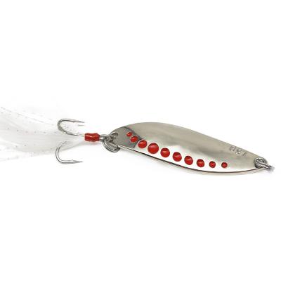 China Vivid Fish Action Metal Spoon Swimming Casting Fish Long Lure Silver Spinner Lead Fish Feed Artificial Metal Spoon Lure Bait Fish Lure for sale