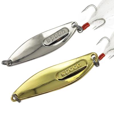 China Vivid Fish Swimming Action Long Casting Metal Spoon Spinnerbaits Bleeding Shad Nice Action Hard Spinner Fishing Lures for sale