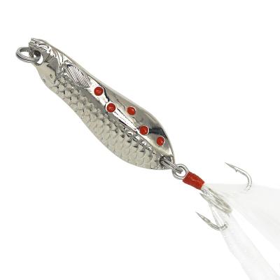 China Action 5/7/10g Vivid Fish Fish Scale Leech Metal Spinner Red Spoon Fishing Tackle Bionic Sequins Swimming Lures for sale