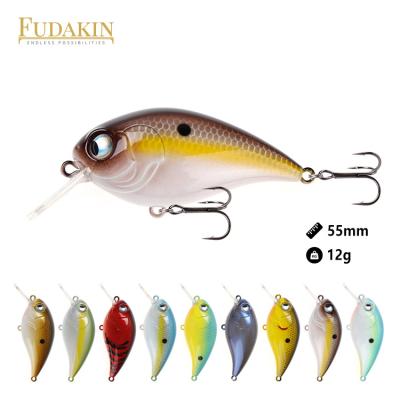 China Various Color 55mm/12g ABS Pike Swimbait Bass Wobblers Artificial Fishing Lures Crankbaits for sale