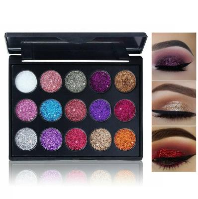 China Waterproof Organic Glitter Eyeshadow 15 Colors Matte Makeup Kit Shimmer Eye Shadow Powder Palette for sale