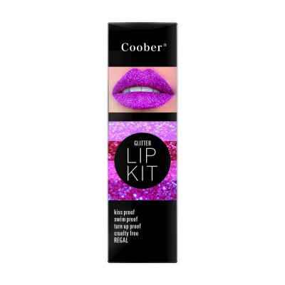 China Coober Waterproof Cosmetics Smudge Proof Glitter Lip Primer and Applicator Set with 7 Colors in Stock Private Label for sale