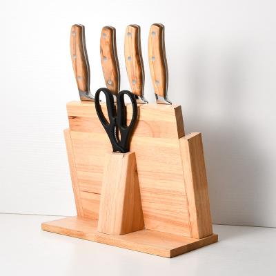 China Amazon Hot Sale Wooden Kitchen Custom Strongest Magnetic Knife Guard Holder Knife Block Viable Rubber Stand Magnetic for sale