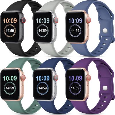 China Dropshipping 38mm Silicone Strap Sports Watch Strap Rubber Band 42mm For Apple Watch For I Watch Series 7 6 5 4 3 2 1 for sale