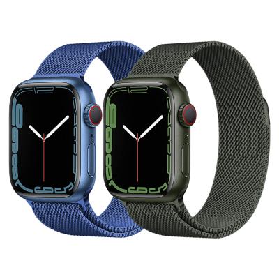 China Stainless Steel Milanese Loop For Apple Watch Series 7 Stainless Steel Metal Band For Apple Watch 41mm 45mm for sale