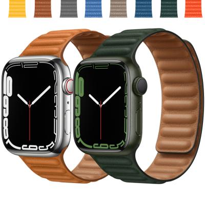 China Fashionable Watch Band Magnet Leather Loop For Apple Watch New Microfiber Loop Leather Band For Apple Watch Magnetic Strap for sale