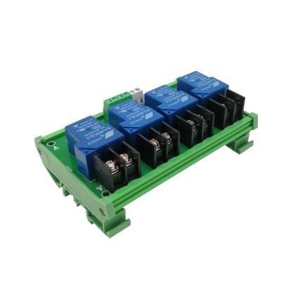 China 4 Sealed Channel 1 SPST-NO SLA-05VDC-SL-A (T90) 5VDC Coil Voltage DIN Rail Mount Interface Relay Module for sale