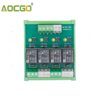 China 4 Channel 10A 250VAC/30VDC DIN Rail Mount Sealed Relay Module for sale